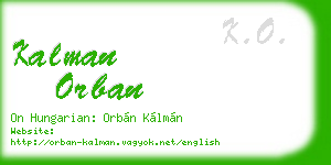 kalman orban business card