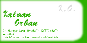 kalman orban business card